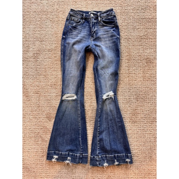 KanCan Signature Flare Western Women Jeans Distressed Women's Size 23 VBK2088S - Picture 1 of 10
